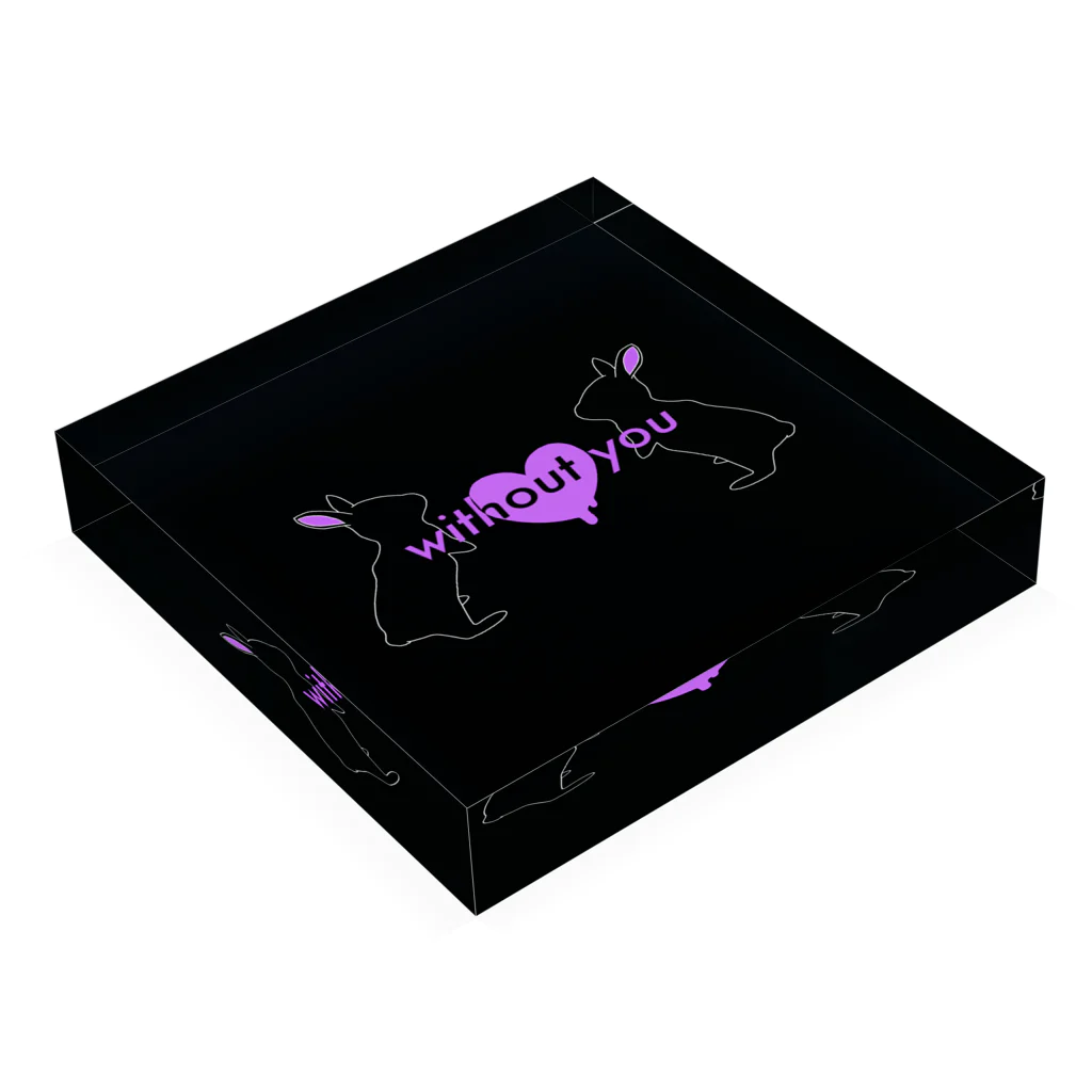 とけるのwithout you（black） Acrylic Block :placed flat