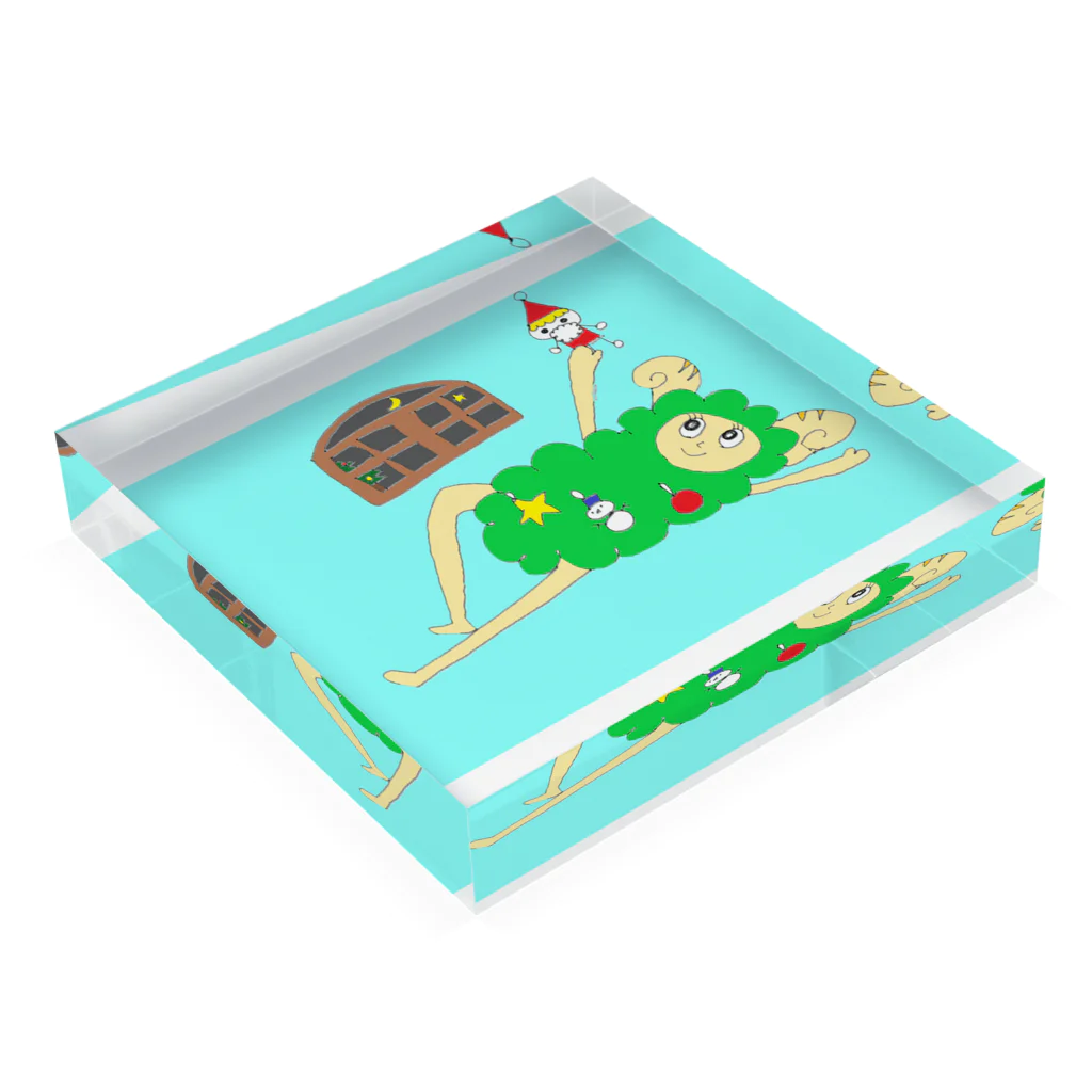 ゆるゆるまったりshopのクリスマスだ！ Acrylic Block :placed flat