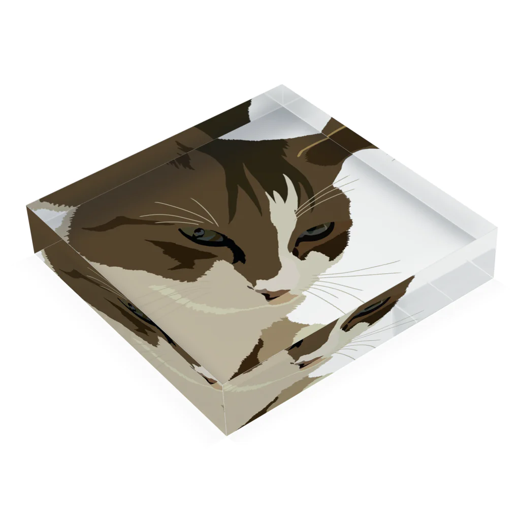 999のねこ イラスト アクリルブロック Acrylic Block :placed flat