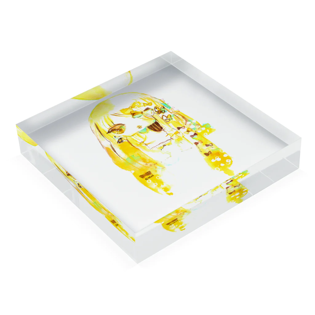 Ｍa9's shopのLemonade yellow Acrylic Block :placed flat