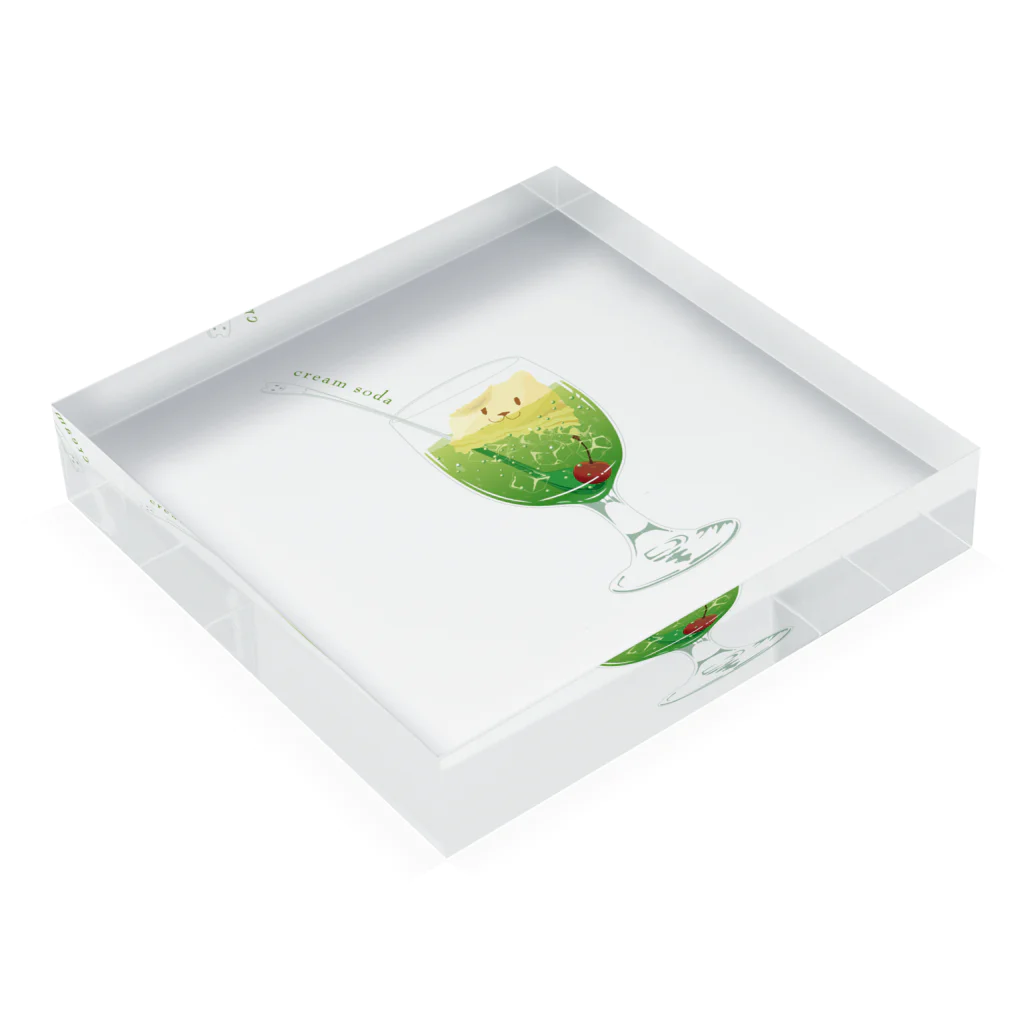 Drecome_Designの食べかけクリームソーダ Acrylic Block :placed flat