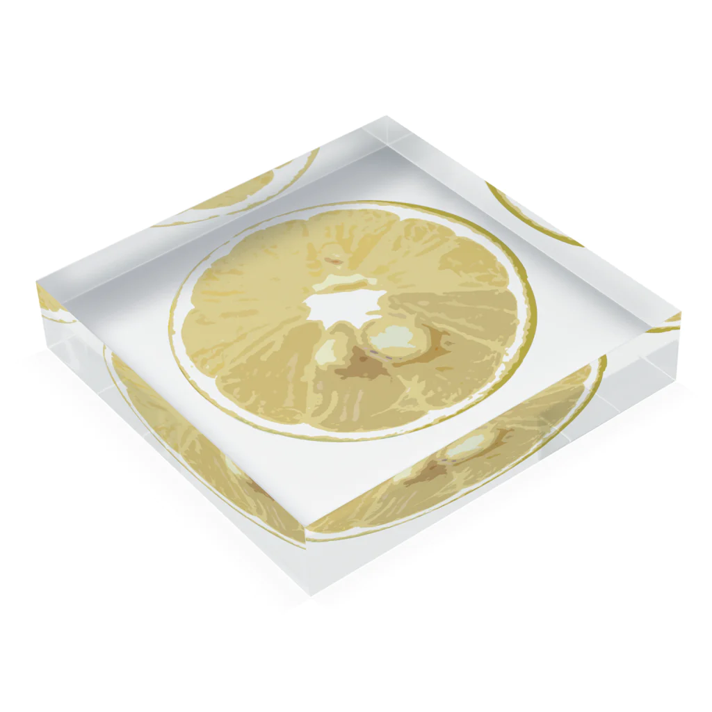 NORITAMAのLemon　レモン輪切り Acrylic Block :placed flat