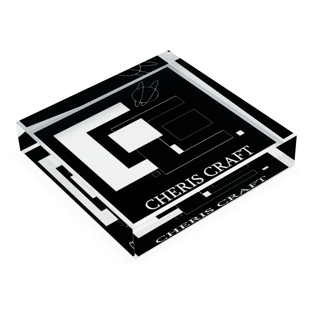 CherisCraft(ちぇりすくらふと）のCherisCraftロゴ アクリルブロックの平置き