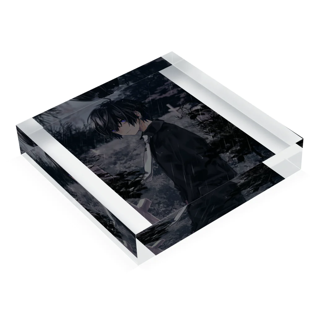 ♱黒野京♱のアクリルブロックにされた墓 Acrylic Block :placed flat