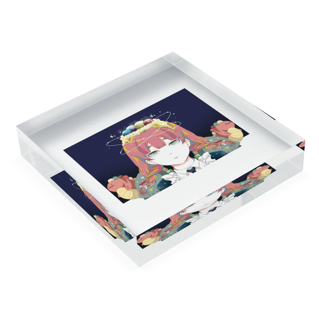 うにの女の子 Acrylic Block :placed flat