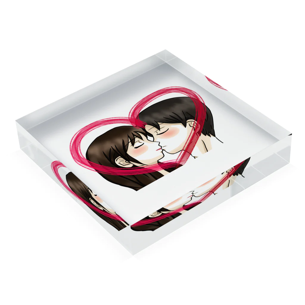 Lily bird（リリーバード）のKiss with heart♥ Acrylic Block :placed flat