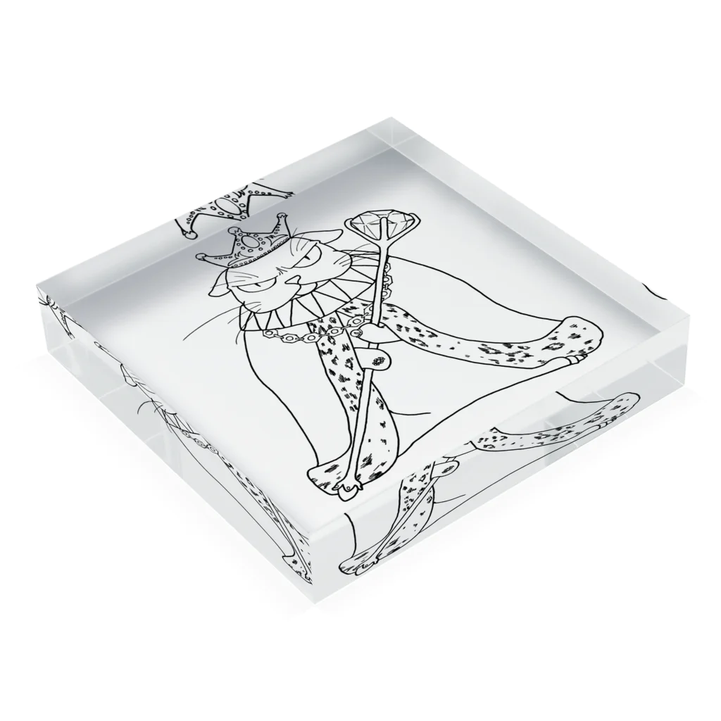 36sanのangry cat king Acrylic Block :placed flat