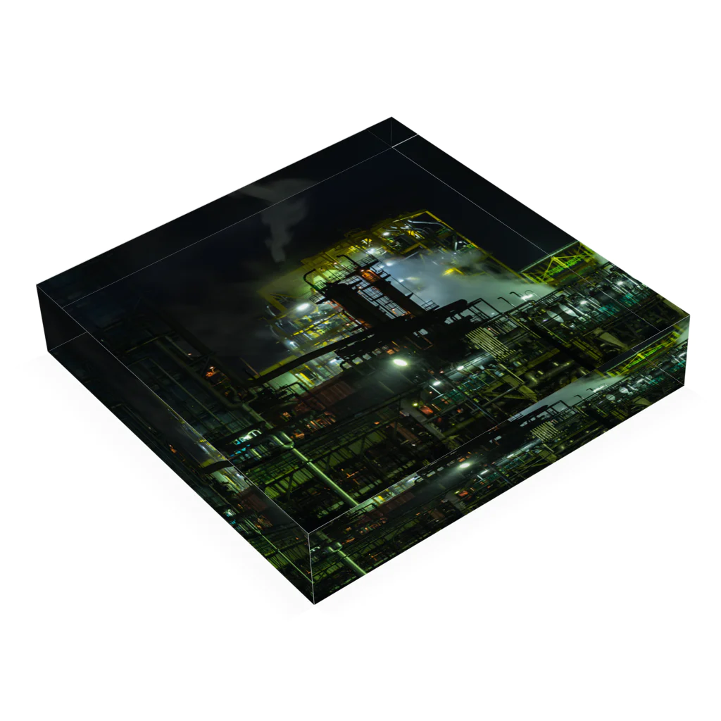 graficaの工場夜景-02 Acrylic Block :placed flat