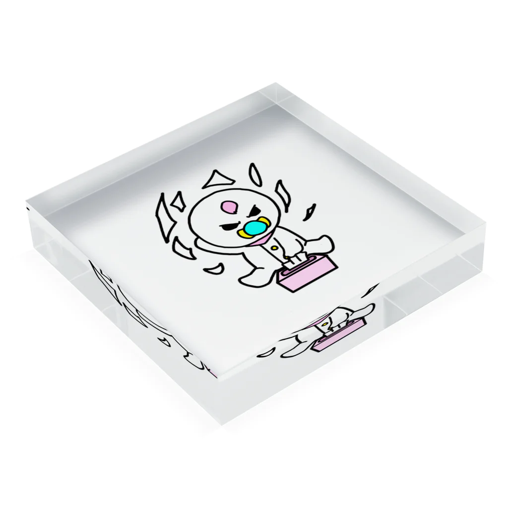 うきうっきースタンプのはげちょびんちゃん Acrylic Block :placed flat