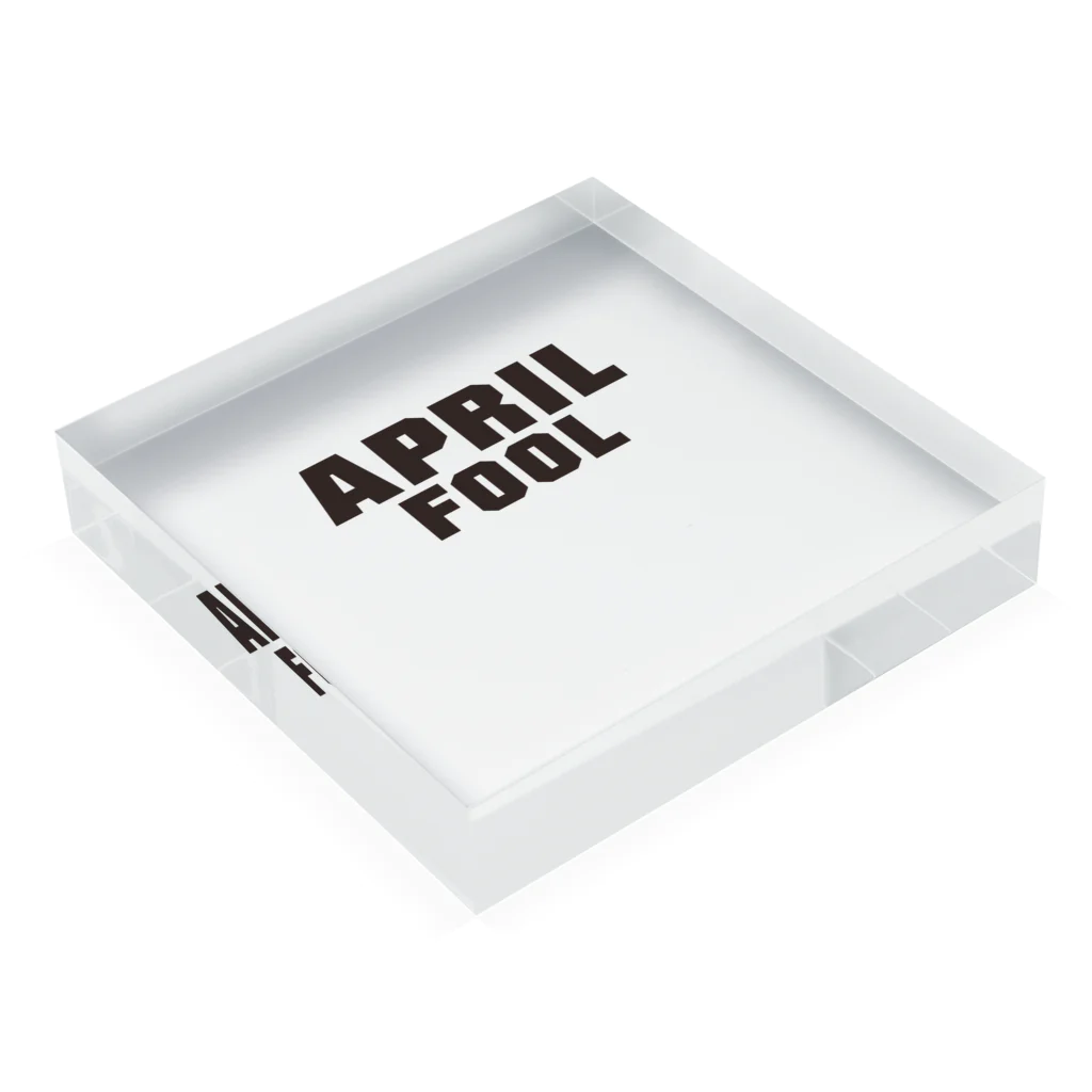 グラフィンの4月1日エイプリルフール用デザイン April fool Acrylic Block :placed flat