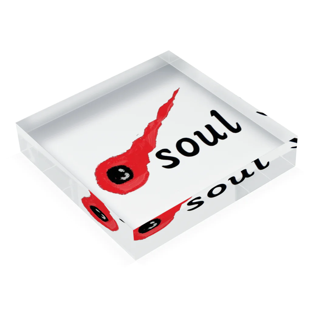 アメリカンベース の魂　soul Acrylic Block :placed flat