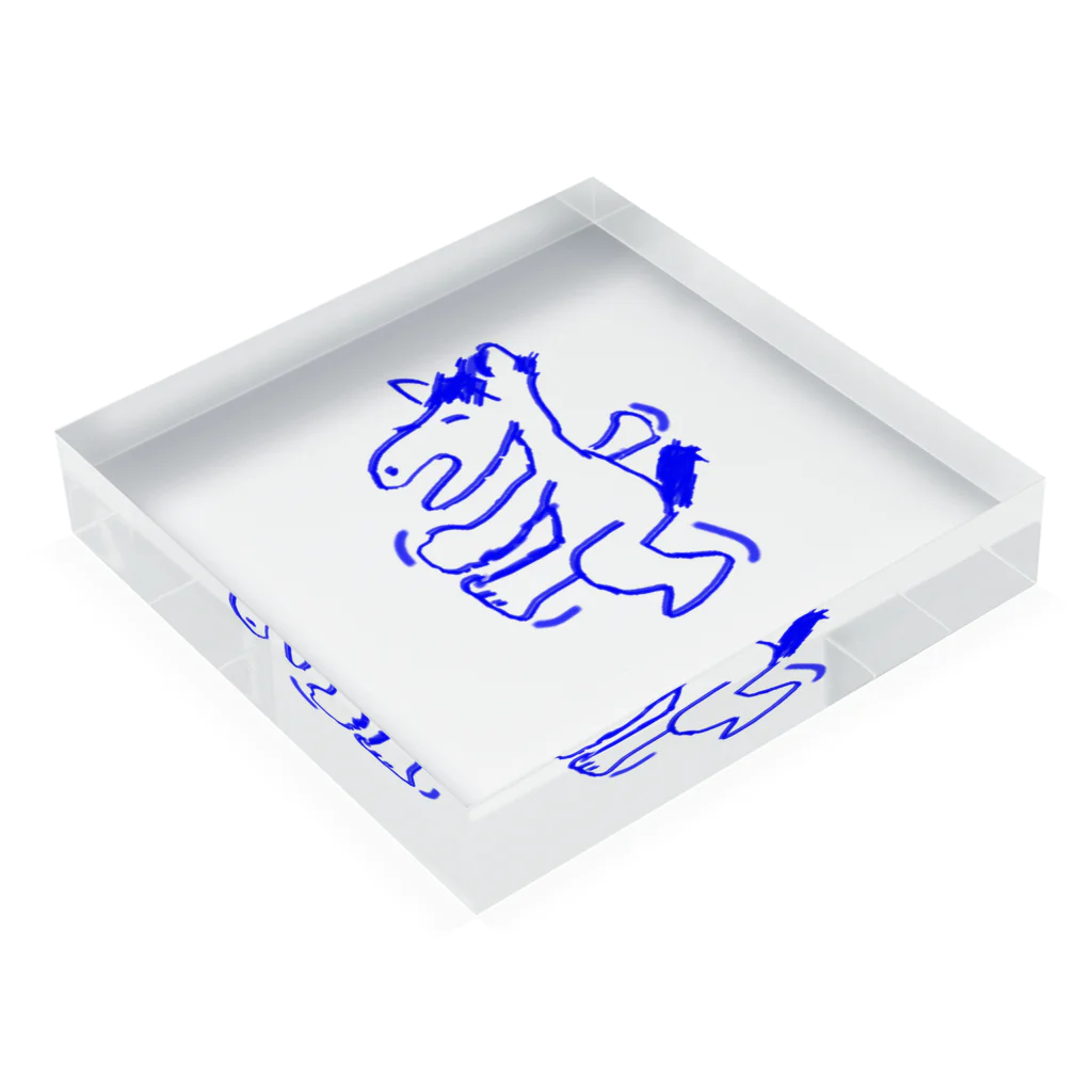 hiraoka_mikiの踊るウマ Acrylic Block :placed flat