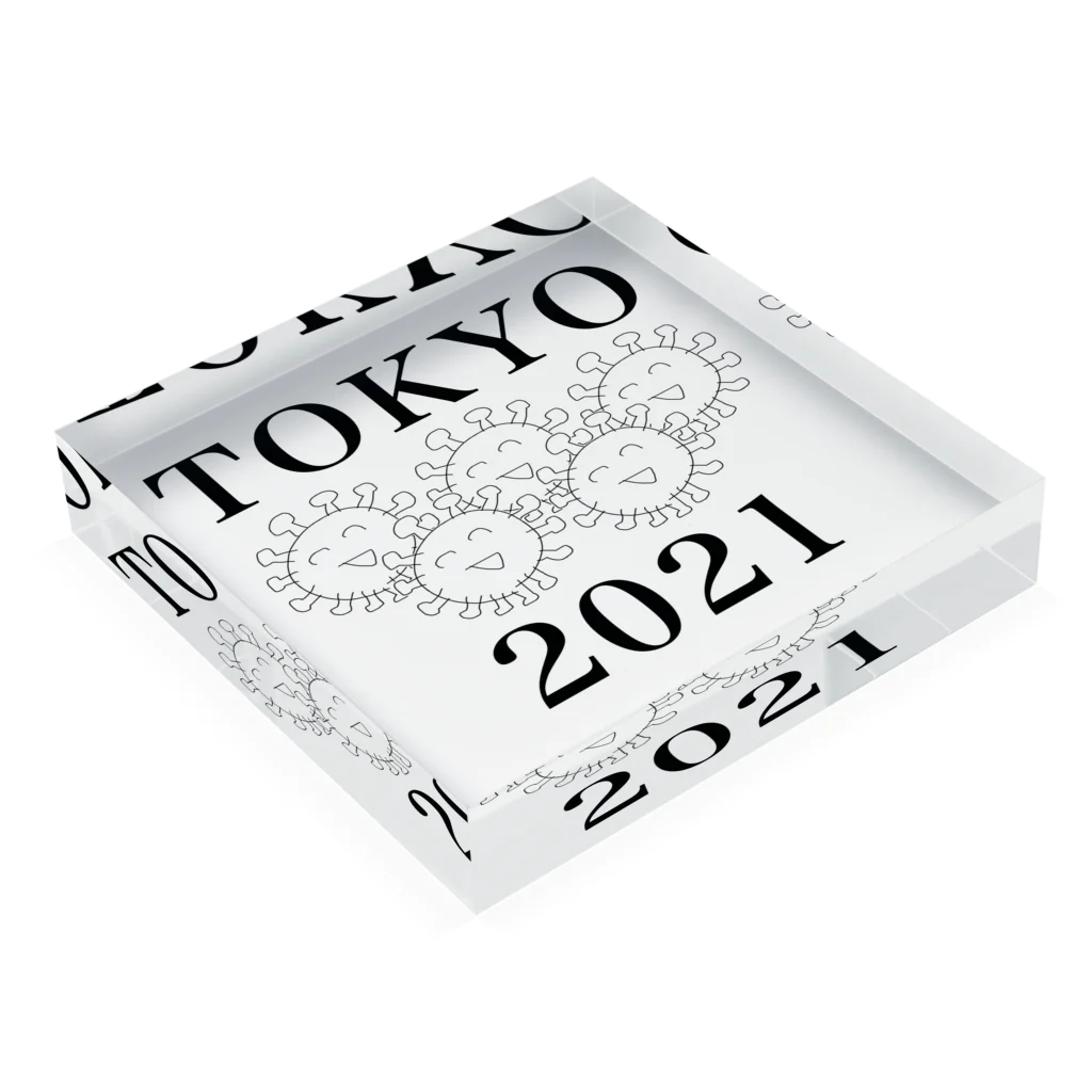 セブ山のグッズ売り場の地名と数字 Acrylic Block :placed flat