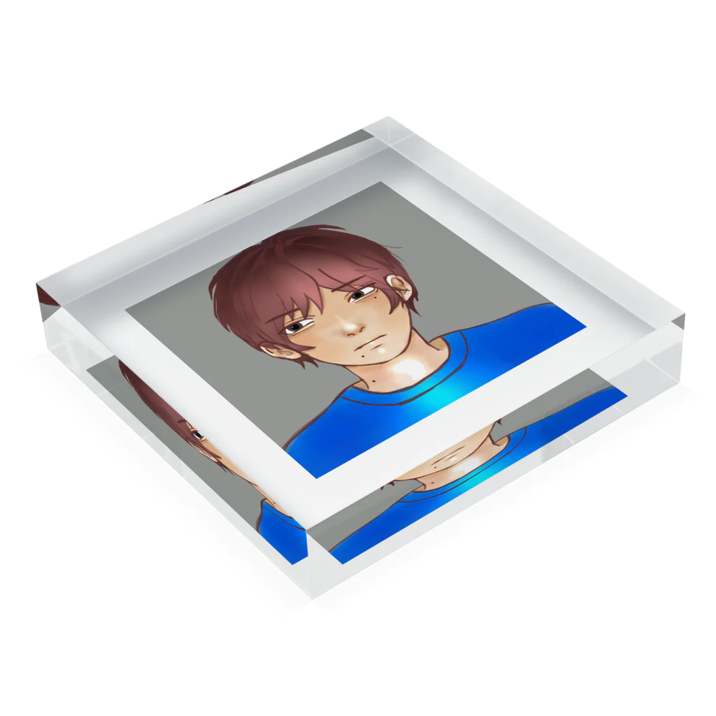 いもグッズの男の子 Acrylic Block :placed flat