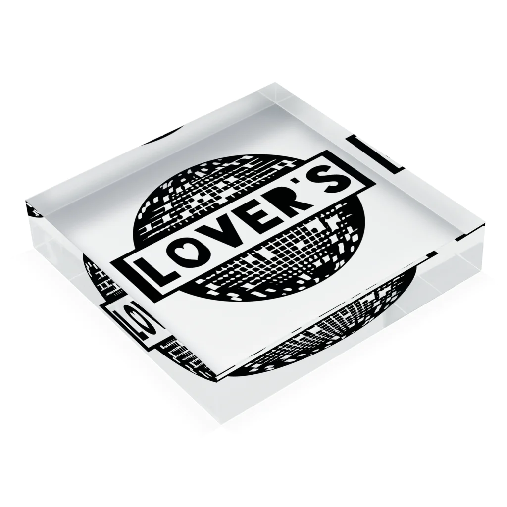 歌謡曲カフェLover'sのlovers ミラーボール Acrylic Block :placed flat