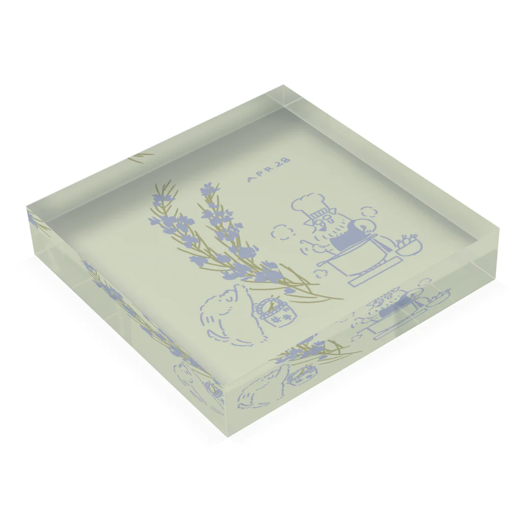 ととめめ/ totomemeのととめめ本日のお花：4月28日 Acrylic Block :placed flat