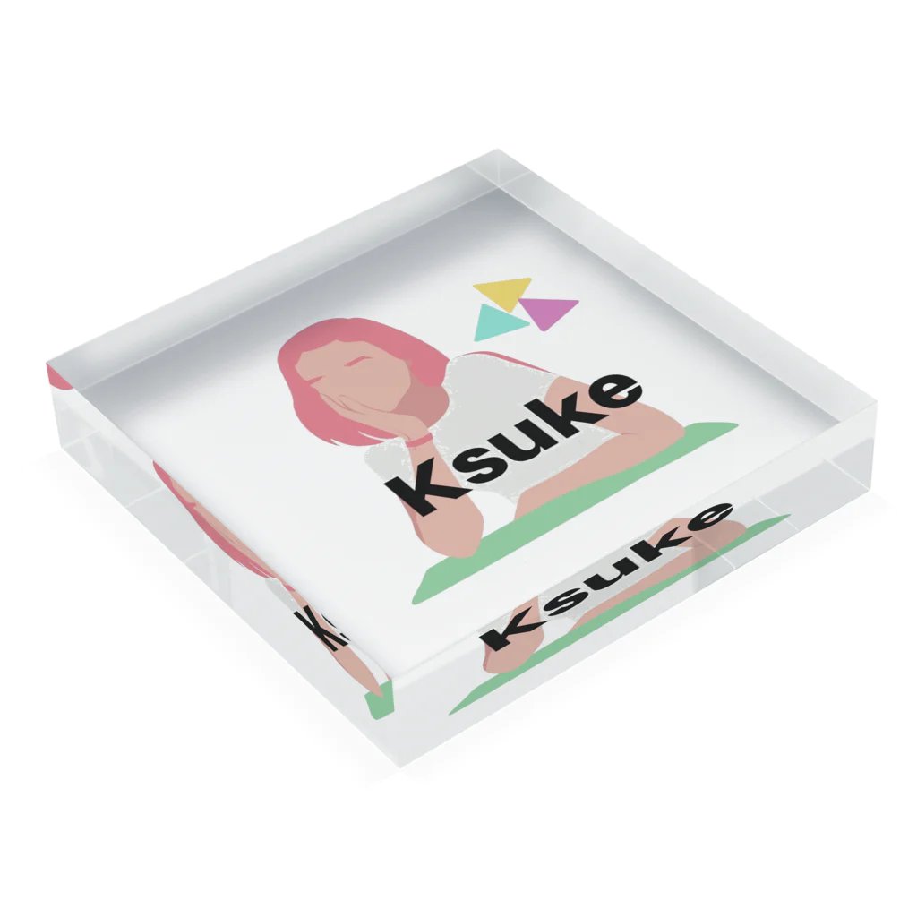 KsukeのKsuke ロゴ Acrylic Block :placed flat