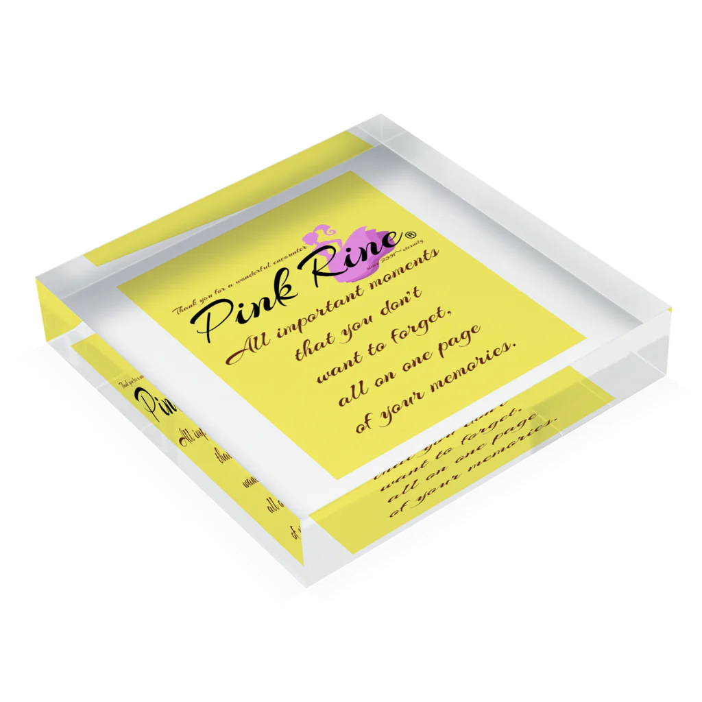 【Pink Rine】の【Pink Rine】オリジナル Acrylic Block :placed flat