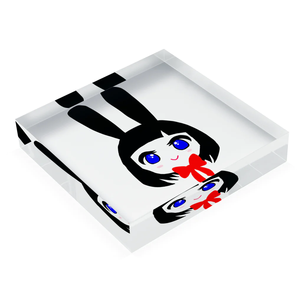 a_k0915のうさぎガール Acrylic Block :placed flat