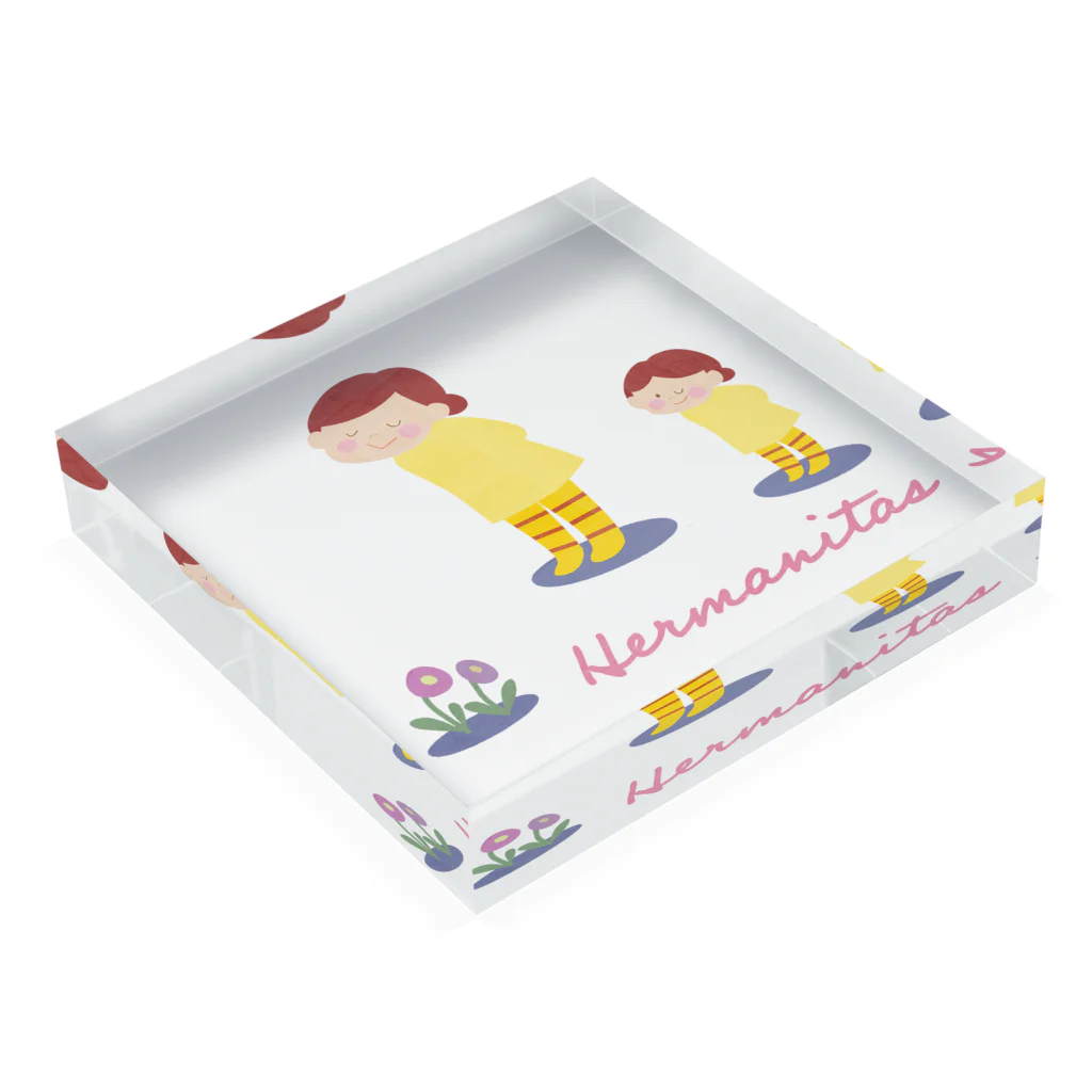 ワシキタチナツ|IllustrationのSisters Acrylic Block :placed flat