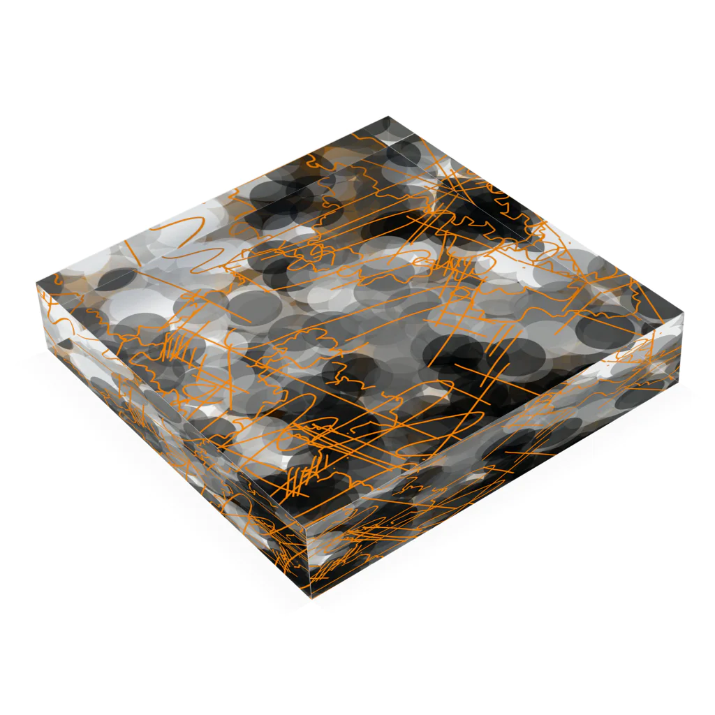 Shohei Fukudaのオレンジ色の雲 Acrylic Block :placed flat