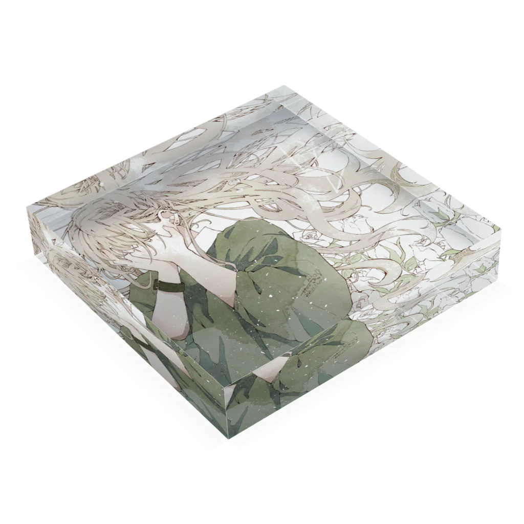 🍃とあるお茶🍵の蕾ちゃん Acrylic Block :placed flat