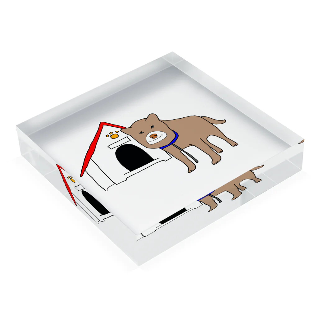 kikiの顔が四角い犬🐶 Acrylic Block :placed flat