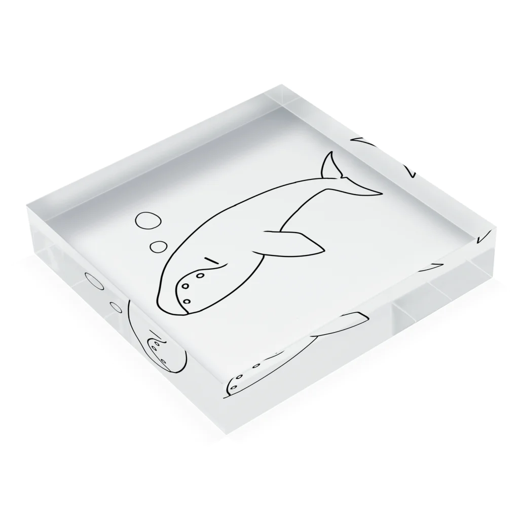 アトリエヱキパのセミクジラ Acrylic Block :placed flat