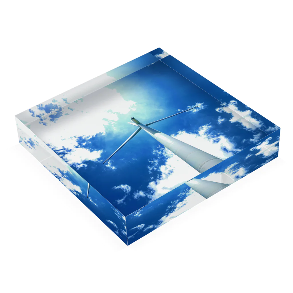 パーマとヒツジの空と風 Acrylic Block :placed flat