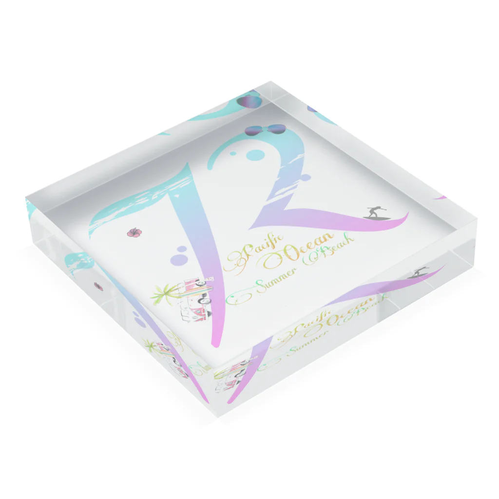 ℃rea°の72〜Pacific Ocean Summer  Beach〜 Acrylic Block :placed flat