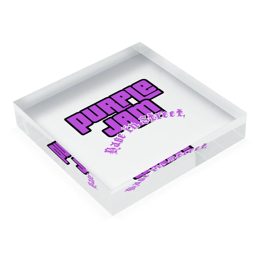 Purple Jam Base in Street.のPurple Jam Acrylic Block アクリルブロックの平置き