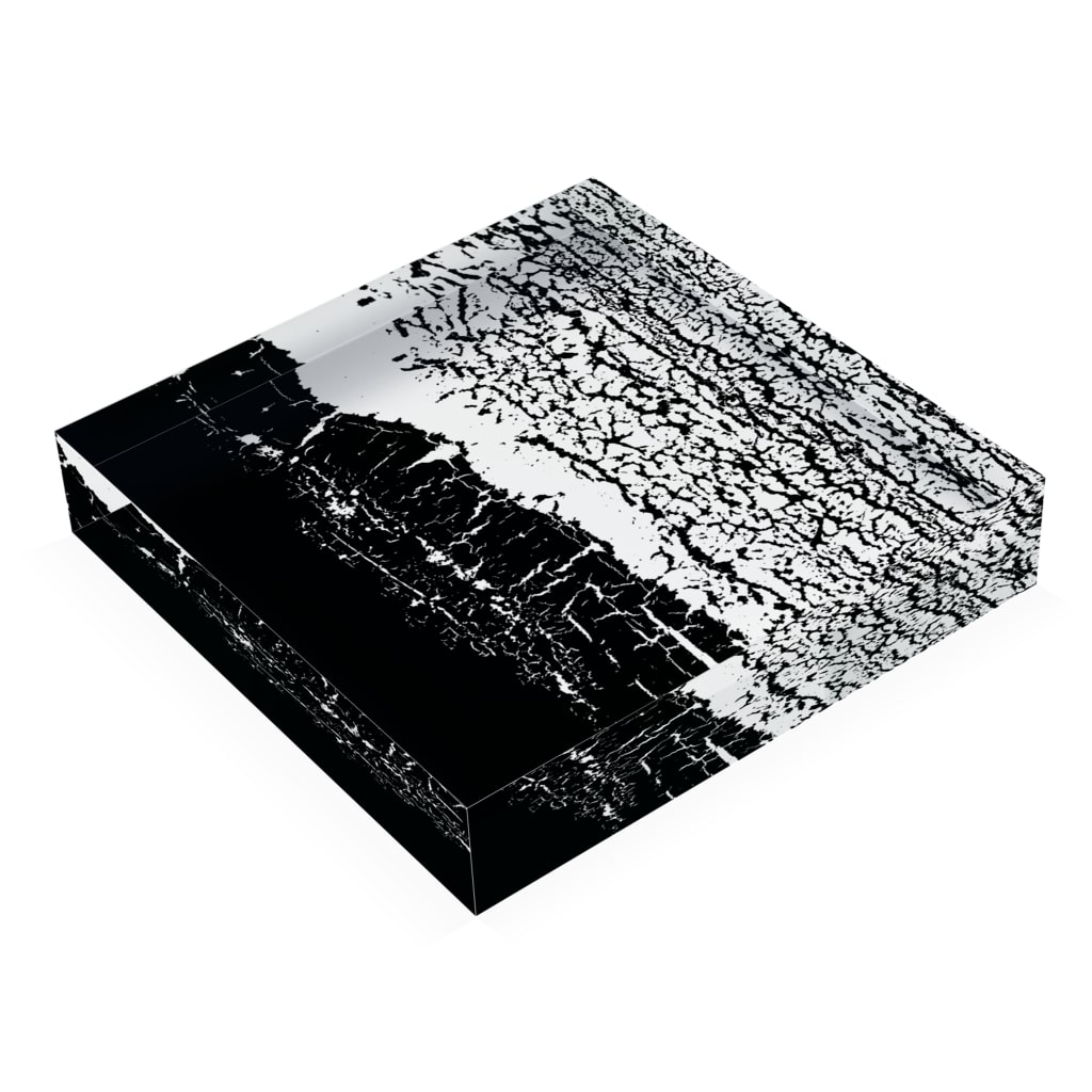 アート 塗装ひび割れ 白と黒 Acrylic Block By Ovaland Asayokawase Suzuri