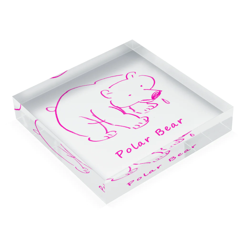 よこづな文庫のPolar Bear。 Acrylic Block :placed flat