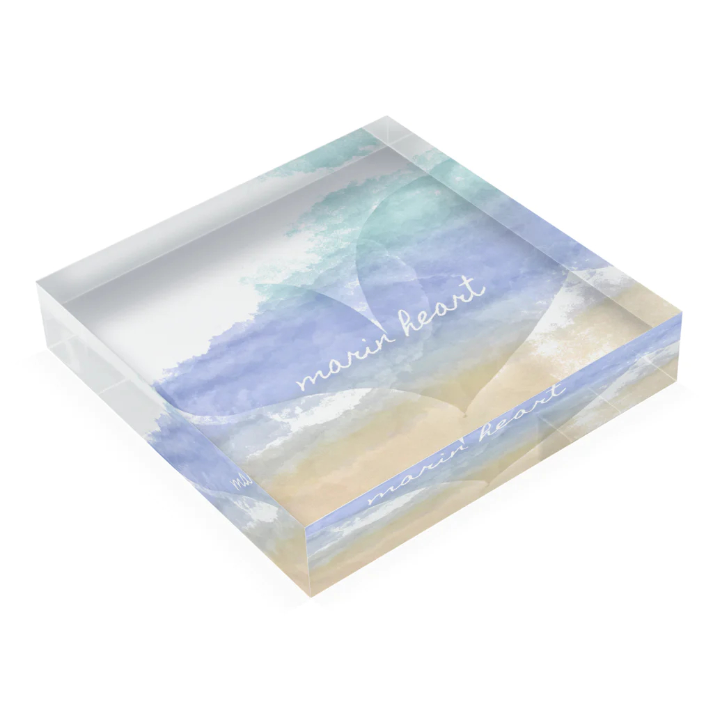 miyimのmarin heart エコバッグ Acrylic Block :placed flat