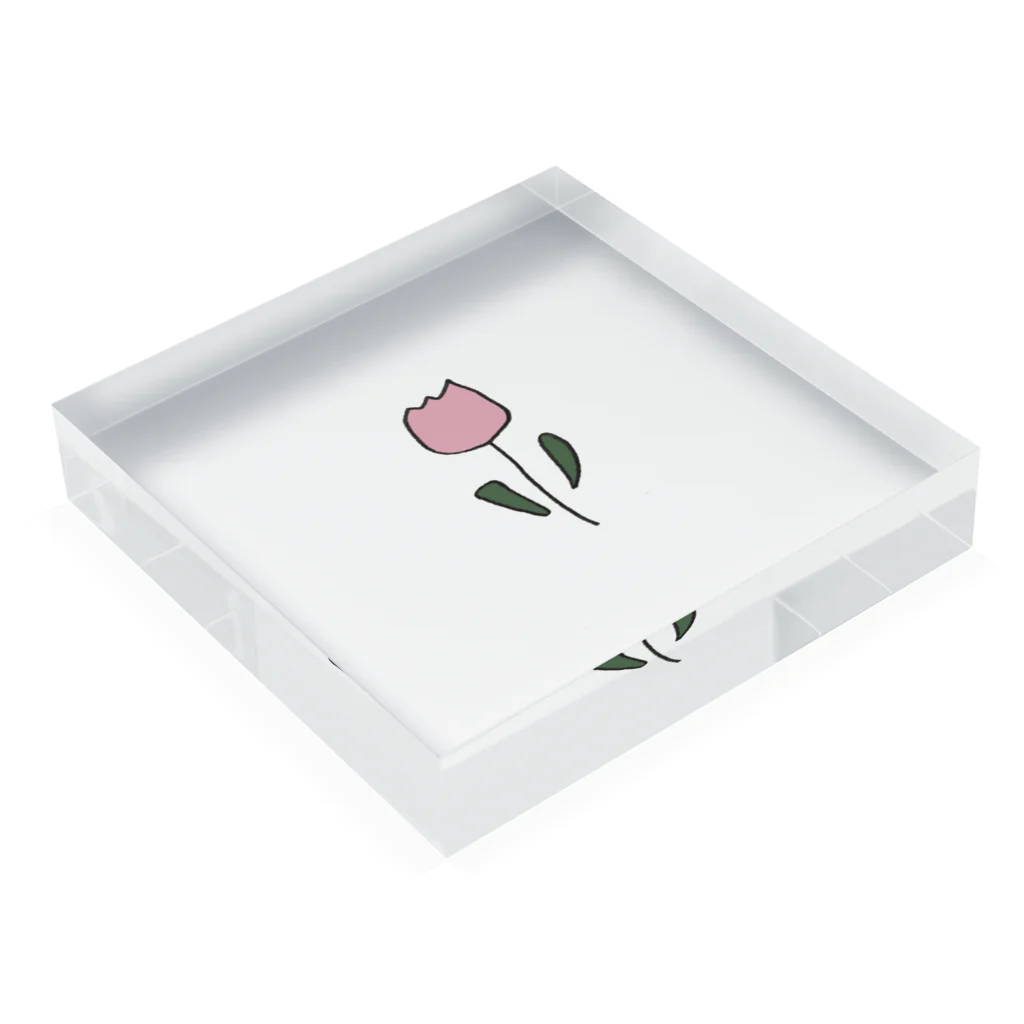 rilybiiのpink tulip Acrylic Block :placed flat