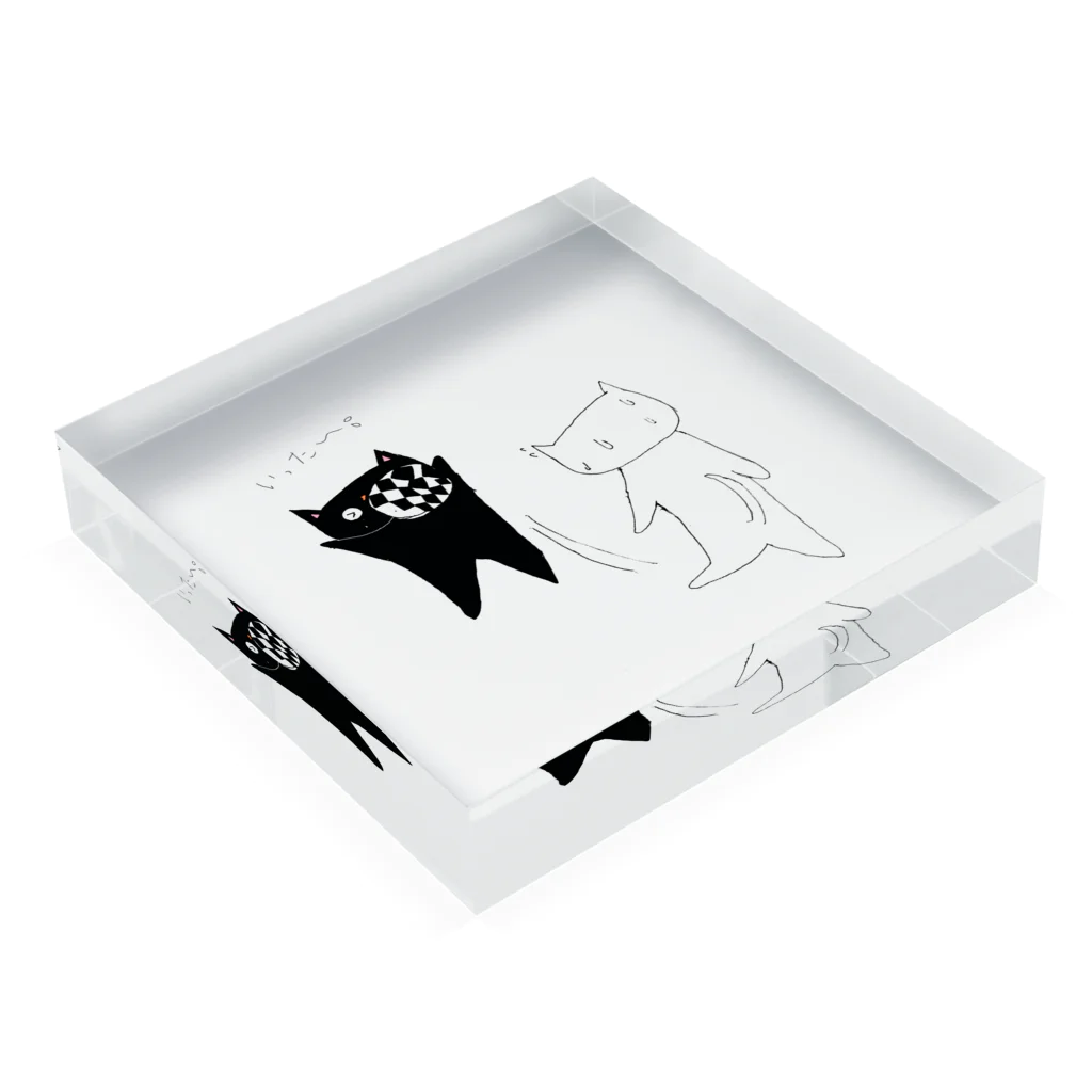 ねこまちランドの僕だけにあてるねこ Acrylic Block :placed flat