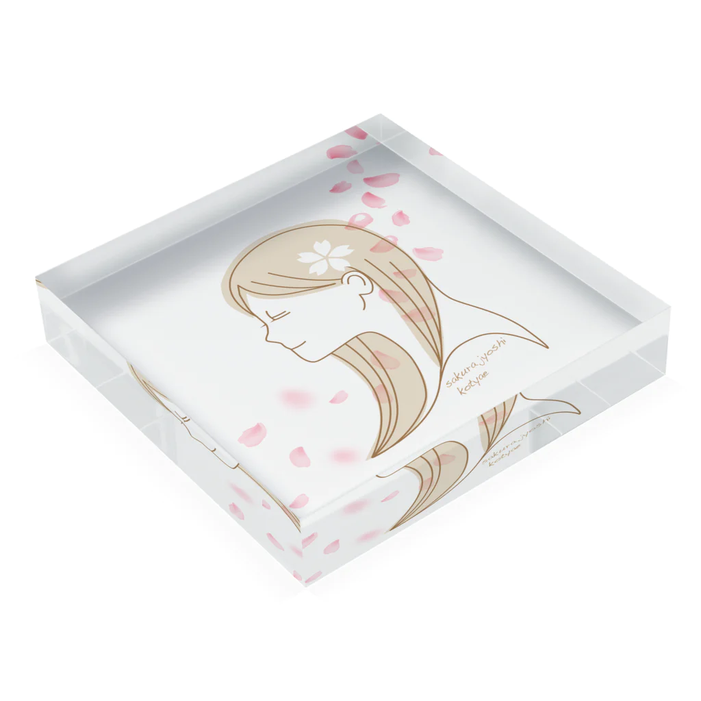 kotyae★roomの桜女子 Acrylic Block :placed flat