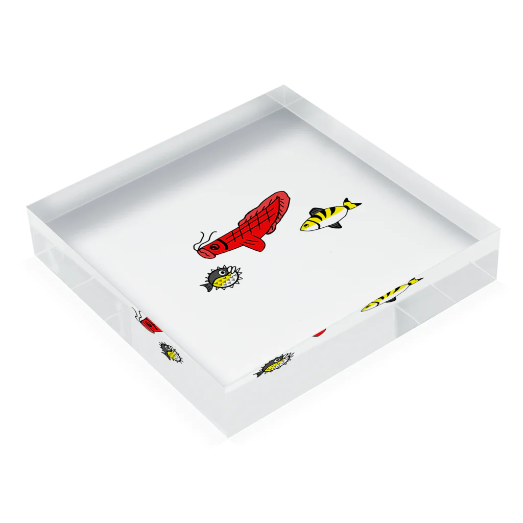 げんの長男の紅龍魚くん Acrylic Block :placed flat