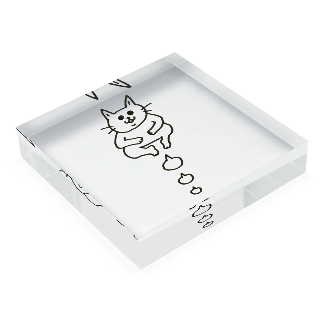 Famille de baleines(ファミールデバレーヌ)のぽぽぽ！ねこ Acrylic Block :placed flat