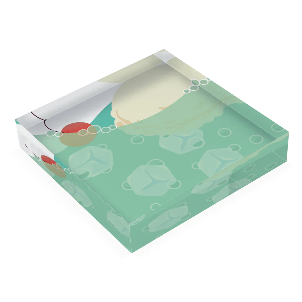 飽和ｎのメロンクリームソーダでいっぱい Acrylic Block :placed flat