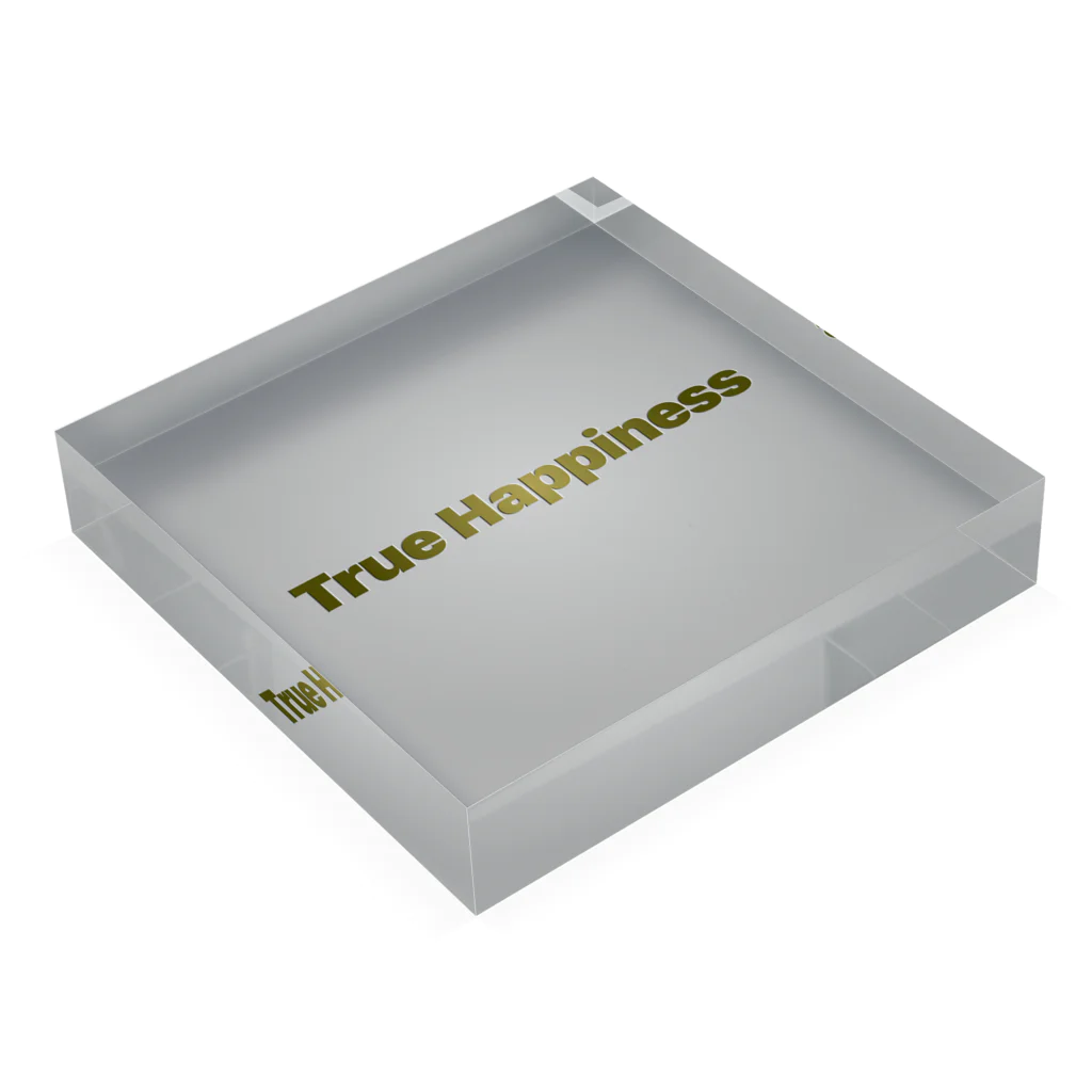 Happiness.TのTrueHappinessgold Acrylic Block :placed flat