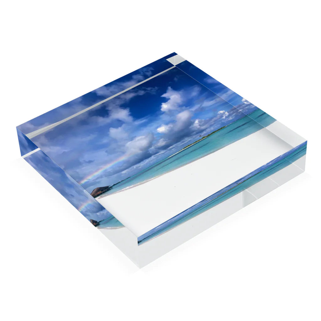 poppo12345の@Maldives 虹 Acrylic Block :placed flat