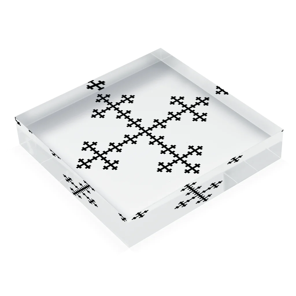 FRACTAL / フラクタルのFractal Vicsek Snowflake Acrylic Block :placed flat