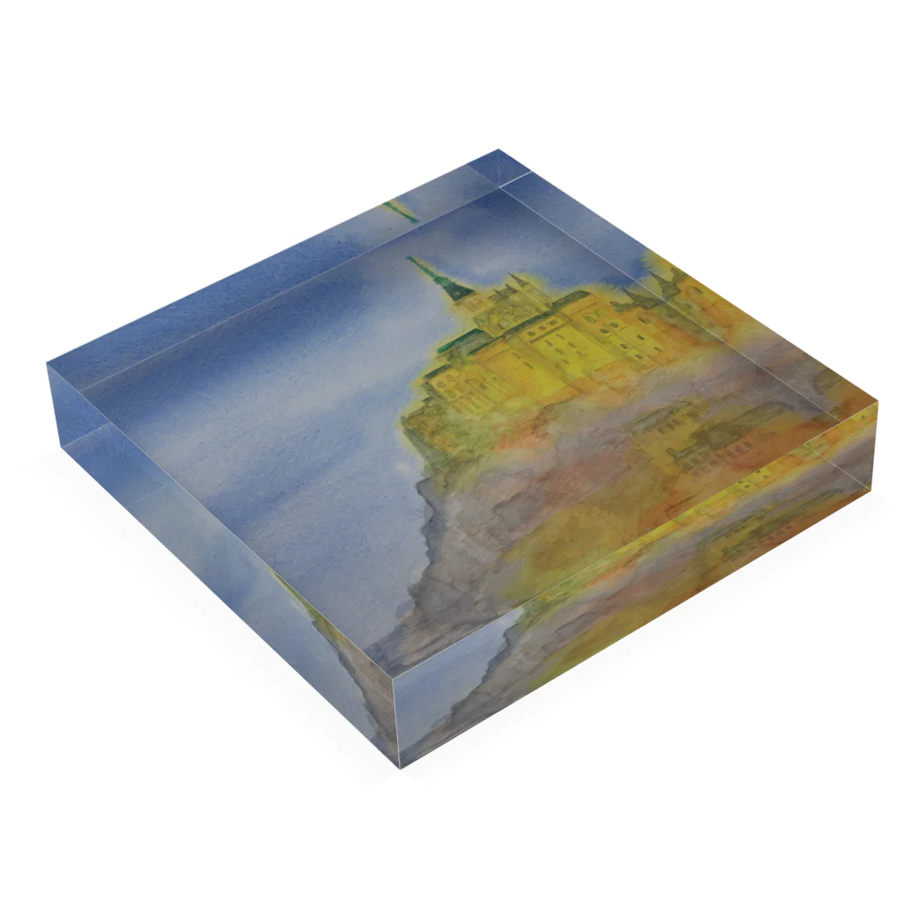 金木犀のモンサンミッシェル Acrylic Block :placed flat