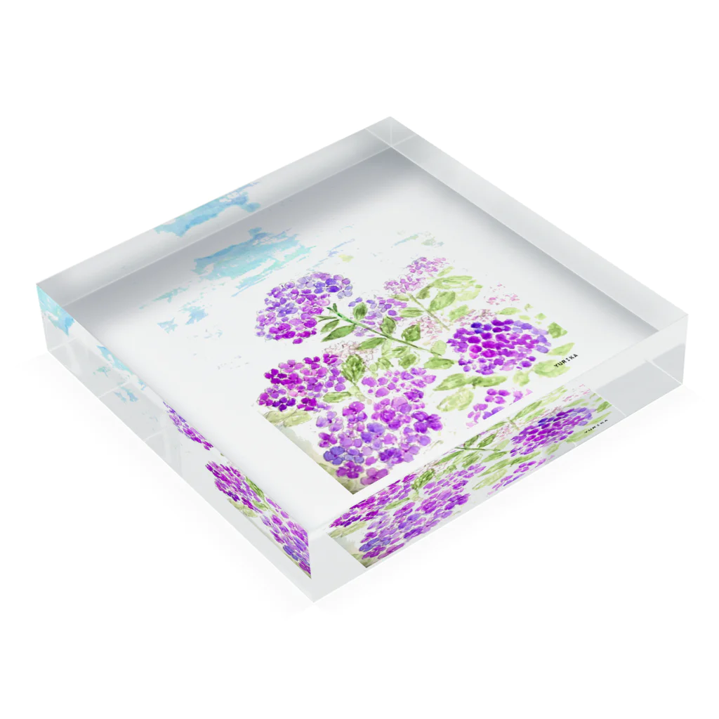 Yurikaの紫陽花 Acrylic Block :placed flat