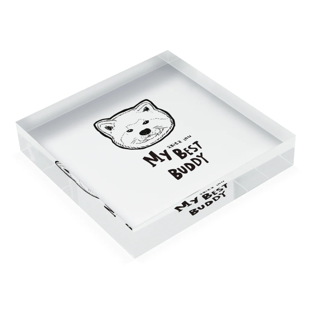 MIWA姐のマイベストバディ秋田犬 Acrylic Block :placed flat