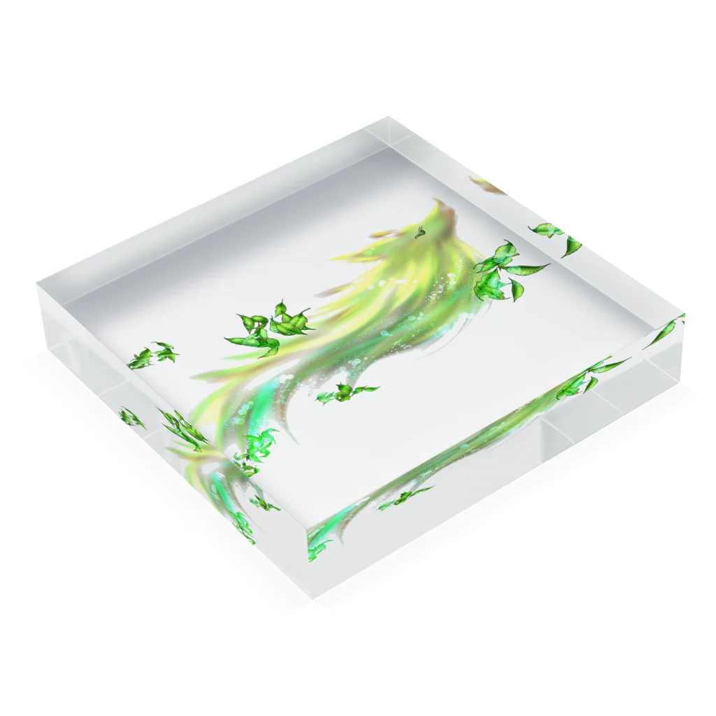 幻想小間絵の大口真神 Acrylic Block :placed flat