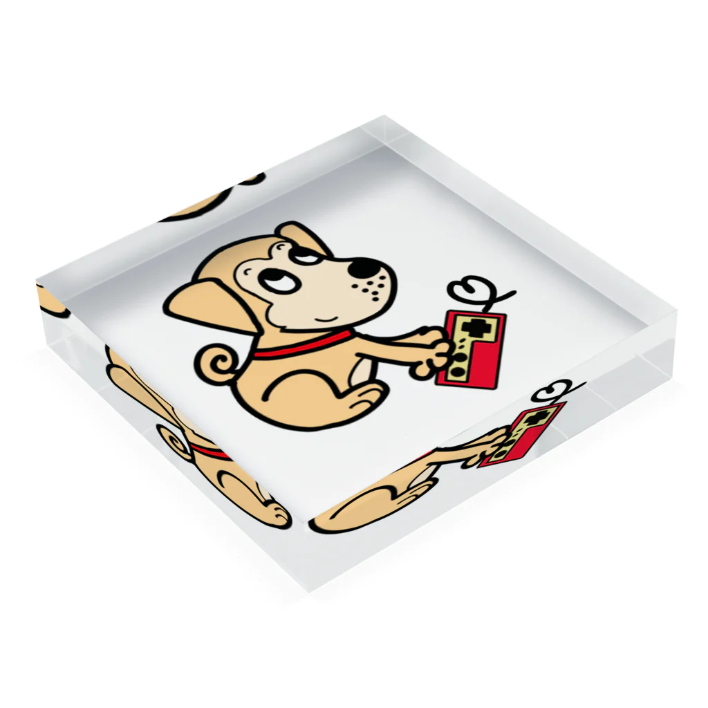 雑種犬まるちゃん＋＋のまるちゃんのあいてむ　ゲーム　透過処理済み Acrylic Block :placed flat