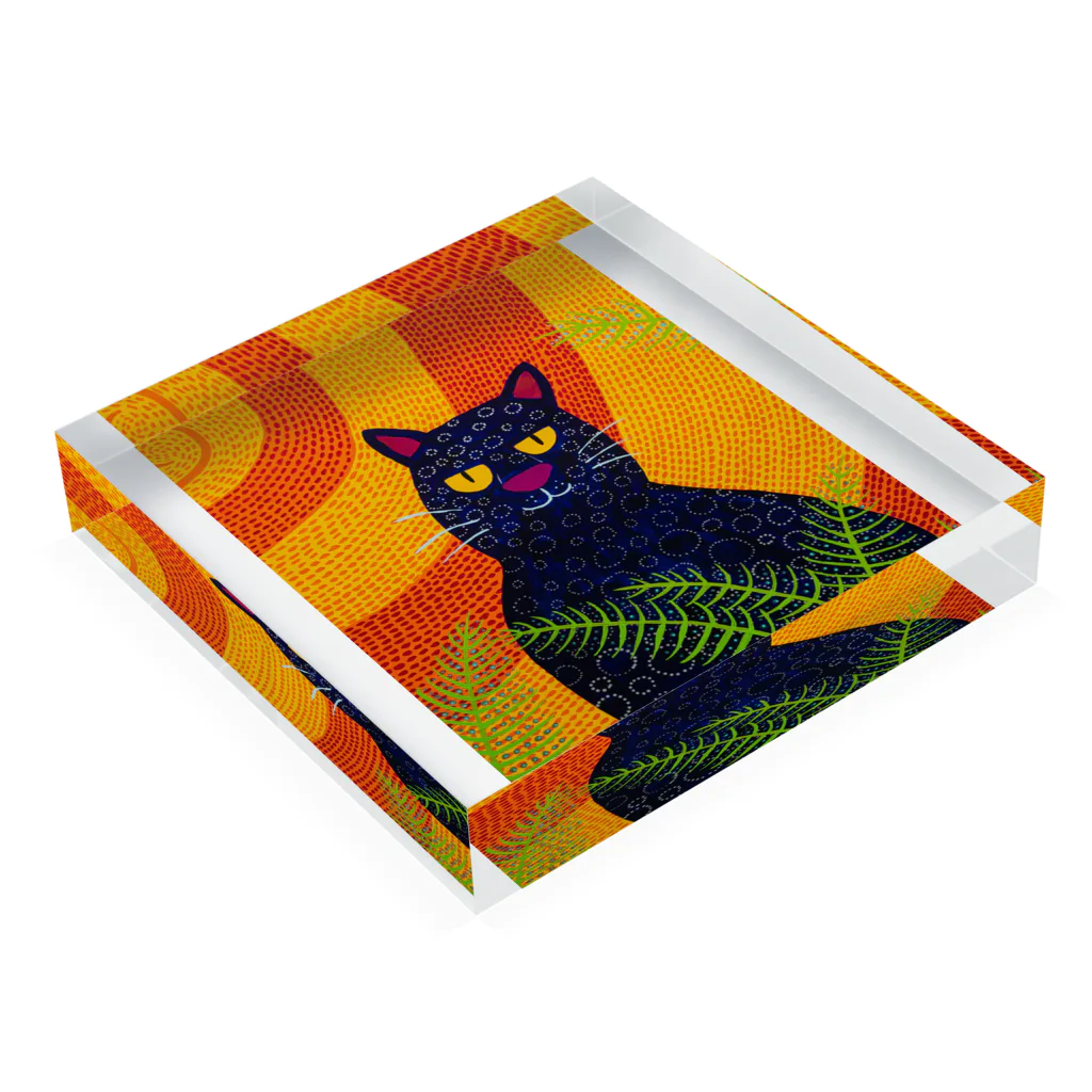 MOCHのクロヒョウ Acrylic Block :placed flat