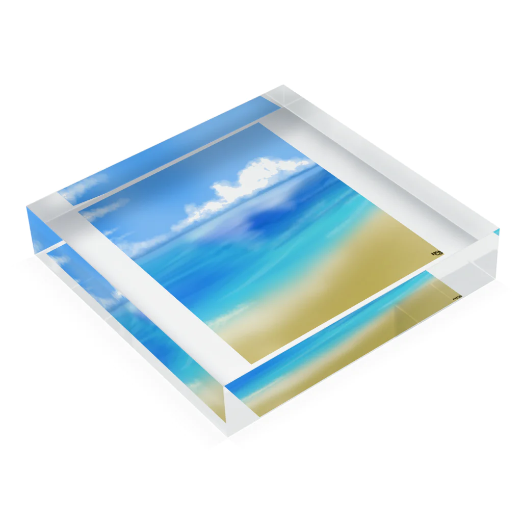 すまいるまーちの空と海 Acrylic Block :placed flat